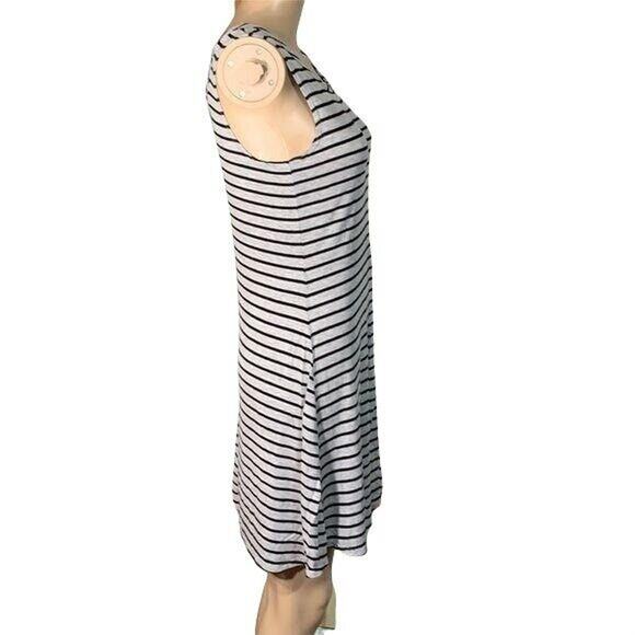 Olivia Rae Womens Sundress Striped Casual Sleeveless Black and Gray Medium - Picture 7 of 8